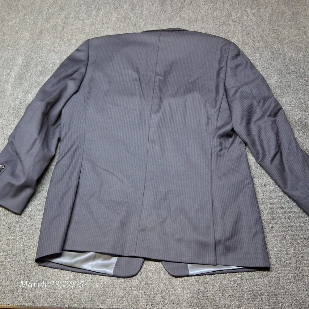 Michael Kors Wool Sports Blazer Men Size 43 Regular Dark Navy Blue Double Button